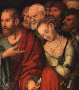 CRANACH, Lucas the Younger Christ and the Fallen Woman Sweden oil painting reproduction
